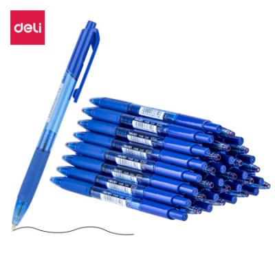 得力(deli)0.7mm英文专用低粘度圆珠笔 子弹头中油笔36支/盒DL-S319