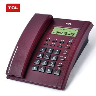 TCL 电话机座机 固定电话 办公家用 双接口 来电显示 时尚简约 HCD868(79)TSD经典版 (黑色)