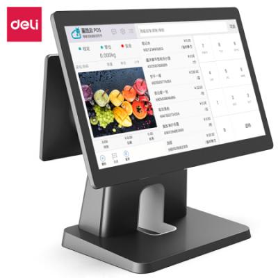 得力(deli)15.6英寸+10.1英寸双屏收银机 奶茶服装饿了么美团外卖收银机一体机 赠科脉收银软件DCS-26D