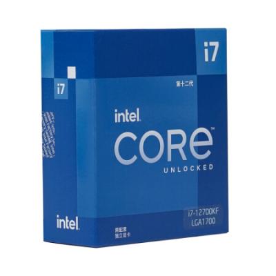 12代英特尔酷睿 Intel i7-12700KF 台式机CPU处理器 12核20线程 单核睿频至高可达5.0Ghz 25M三级缓存