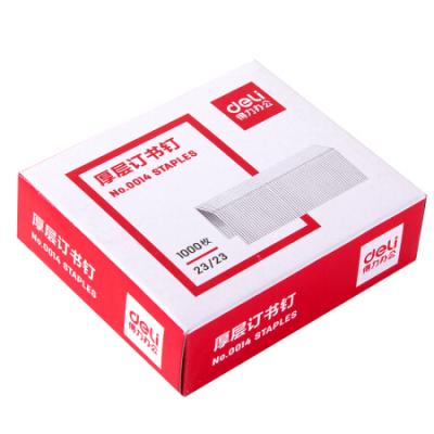 得力(deli)23/23厚层订书钉/订书针 1000枚/盒 单盒装