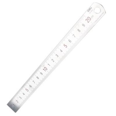 得力（deli） 不锈钢尺 测量绘图刻度尺子 办公用品 带公式换算表 8462 不锈钢20cm