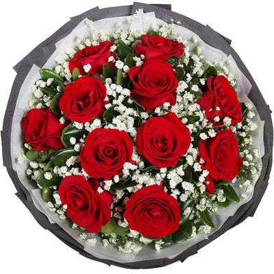 11朵红玫瑰花束 同城鲜花配送
