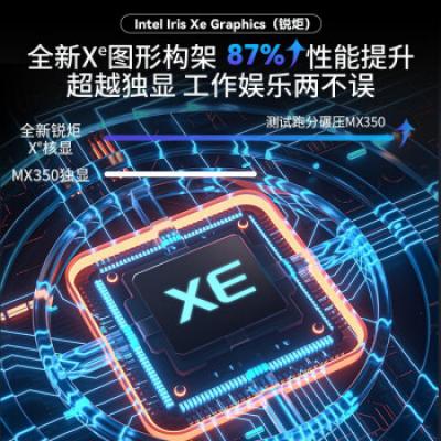 联想昭阳E4 14英寸屏商务办公学习网课轻薄笔记本电脑(i7-1255U/16G/512GB固态/锐炬显卡)