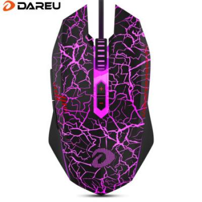 达尔优(dareu)有线游戏光电鼠标 牧马人电竞游戏鼠标/绝地求生大逃杀吃鸡lol宏编程/钻石2代3代4代升级版EM915二代经典裂纹