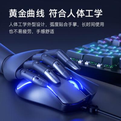 惠普G100有线鼠标 有线光电鼠标/办公台式电脑笔记本电竞游戏专用发光鼠标/有声版