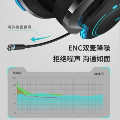 漫步者G5BT蓝牙游戏耳机 有/无线蓝牙耳机头戴式带麦/电脑手机电竞游戏吃鸡专用/45ms低延时/适用黑鲨红魔华为
