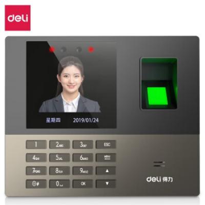 得力(deli)人脸指纹考勤机 快识别打卡机 脱机签到机 200人脸600指纹 自动报表 13888S银色