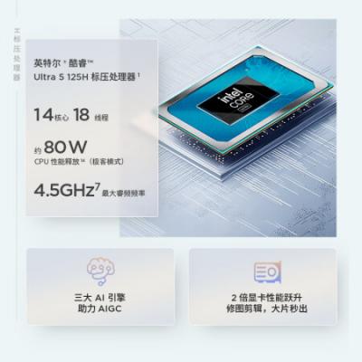 联想笔记本电脑ThinkBook 16+ 2024 AI全能本 英特尔酷睿Ultra5 125H 16英寸 32G 1T 2.5K 120Hz